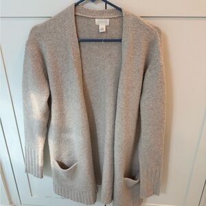Caslon Light Gray Open-Front Cardigan